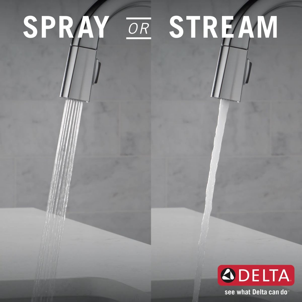 DELTA Monrovia Single Handle Pull-Down Bar/Prep Faucet — Lumicoat® Arctic Stainless