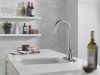 DELTA Monrovia Single Handle Pull-Down Bar/Prep Faucet — Lumicoat® Arctic Stainless