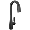 DELTA Monrovia Single Handle Pull-Down Bar/Prep Faucet — Matte Black