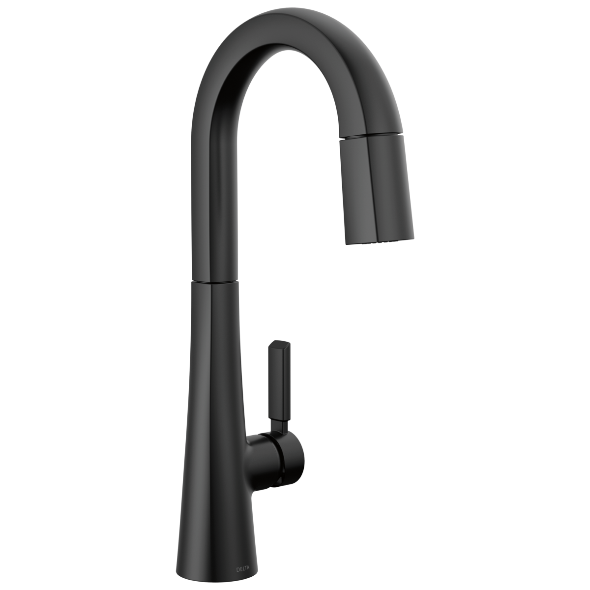 DELTA Monrovia Single Handle Pull-Down Bar/Prep Faucet — Matte Black
