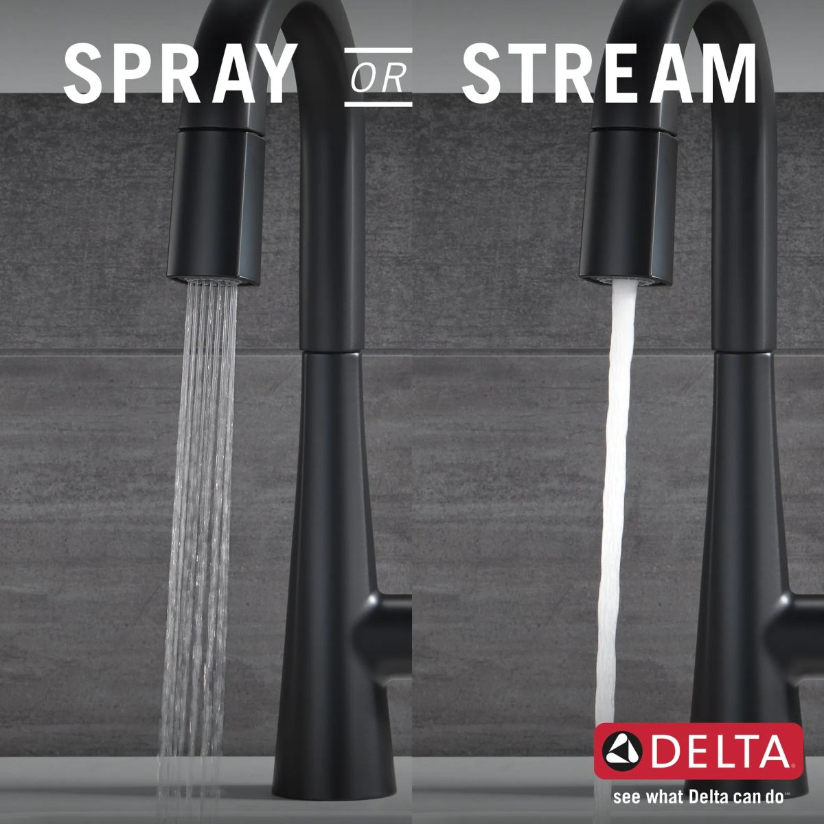DELTA Monrovia Single Handle Pull-Down Bar/Prep Faucet — Matte Black