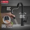 DELTA Monrovia Single Handle Pull-Down Bar/Prep Faucet — Matte Black