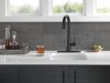 DELTA Monrovia Single Handle Pull-Down Bar/Prep Faucet — Matte Black