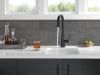 DELTA Monrovia Single Handle Pull-Down Bar/Prep Faucet — Matte Black
