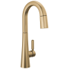 DELTA Monrovia Single Handle Pull-Down Bar/Prep Faucet — Lumicoat® Champagne Bronze