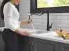 DELTA Monrovia Single Handle Pull-Down Bar / Prep Faucet — Matte Black / Champagne Bronze