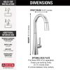DELTA Monrovia Single Handle Pull-Down Bar/Prep Faucet — Lumicoat® Chrome
