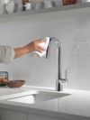 DELTA Monrovia Single Handle Pull-Down Bar/Prep Faucet — Lumicoat® Chrome