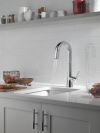 DELTA Monrovia Single Handle Pull-Down Bar/Prep Faucet — Lumicoat® Chrome