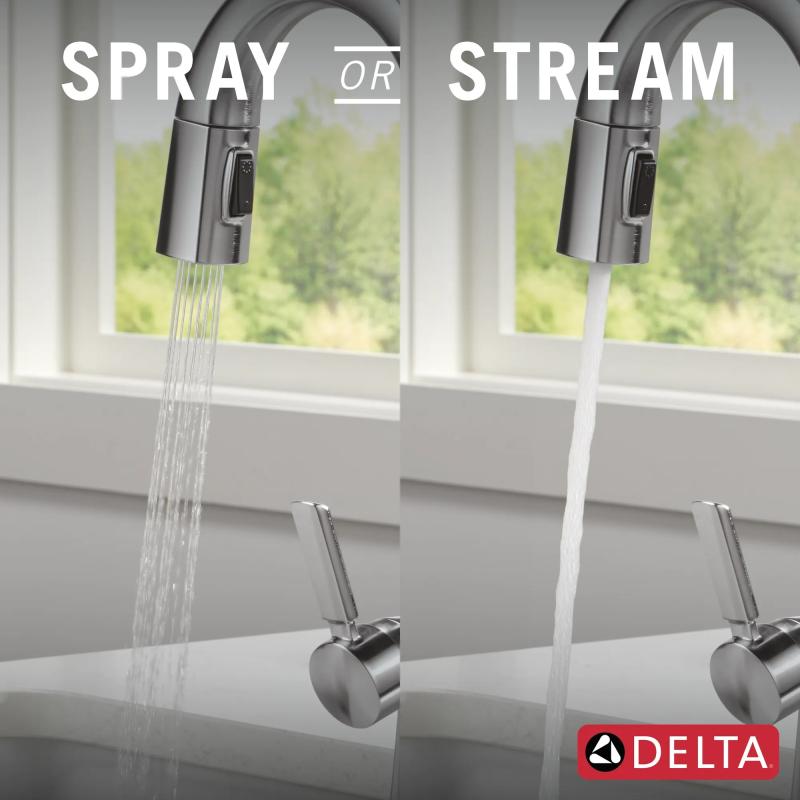 DELTA Monrovia Touch2O Bar / Prep Faucet with Touchless Technology — Lumicoat® Arctic Stainless