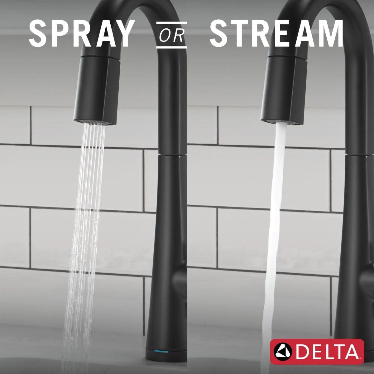 DELTA Monrovia Touch2O Bar / Prep Faucet with Touchless Technology — Matte Black