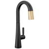DELTA Monrovia Touch2O Bar / Prep Faucet with Touchless Technology — Matte Black / Champagne Bronze