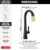DELTA Monrovia Touch2O Bar / Prep Faucet with Touchless Technology — Matte Black / Champagne Bronze