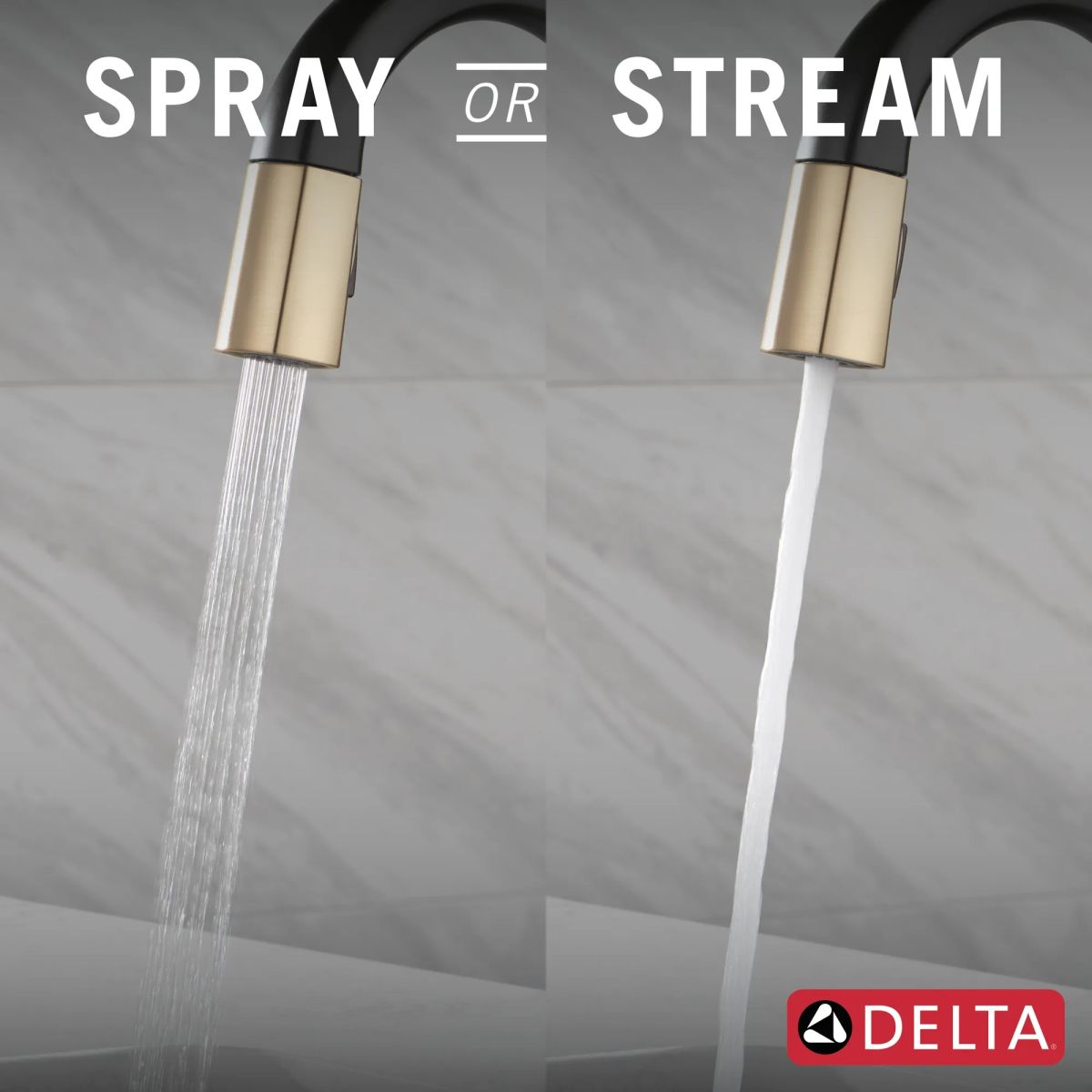 DELTA Monrovia Touch2O Bar / Prep Faucet with Touchless Technology — Matte Black / Champagne Bronze
