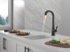 DELTA Monrovia Touch2O Bar / Prep Faucet with Touchless Technology — Matte Black / Champagne Bronze