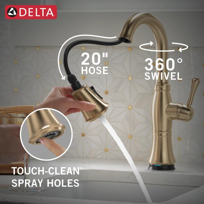DELTA Cassidy Touch2O Bar / Prep Faucet with Touchless Technology — Lumicoat® Champagne Bronze
