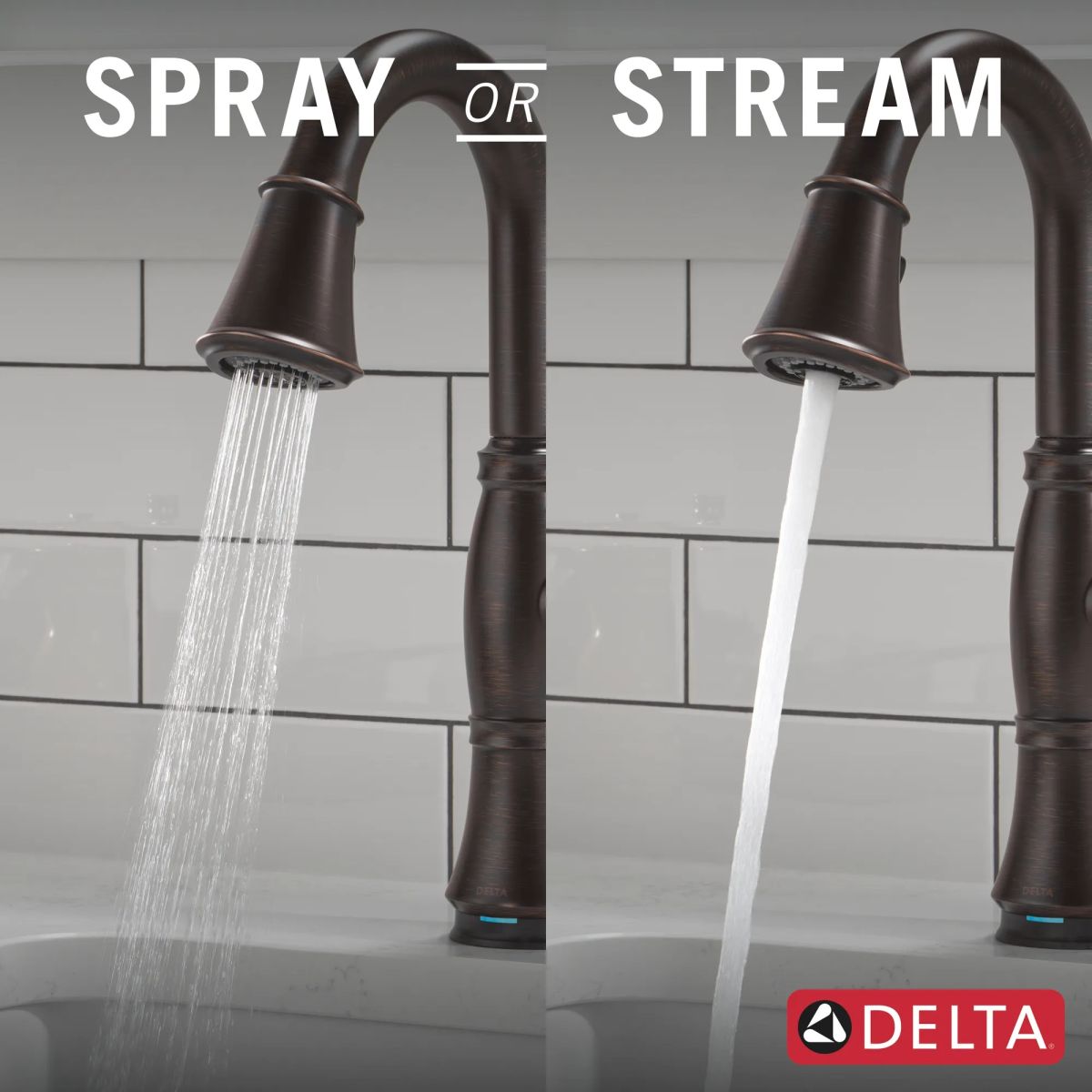 DELTA Cassidy Touch2O Bar / Prep Faucet with Touchless Technology — Venetian Bronze