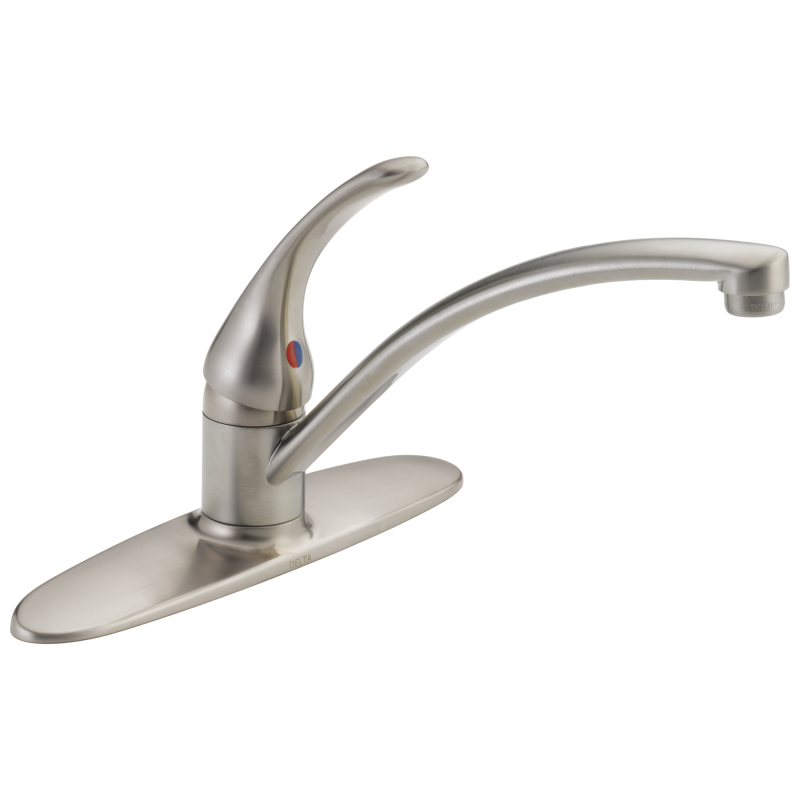 DELTA Foundations Single Handle Kitchen Faucet — Stainless