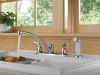 DELTA Foundations Two Handle Kitchen Faucet with Spray — Chrome