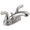 DELTA Foundations Two Handle Centerset Bathroom Faucet — Stainless