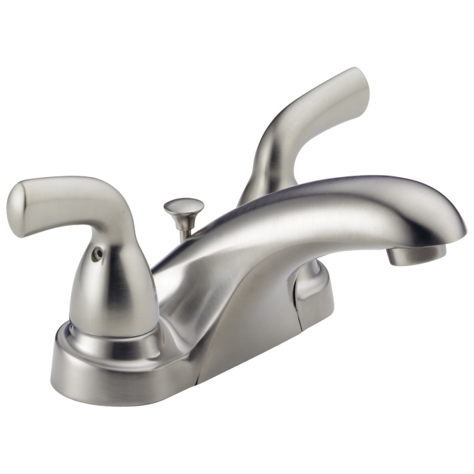 DELTA Foundations Two Handle Centerset Bathroom Faucet — Stainless