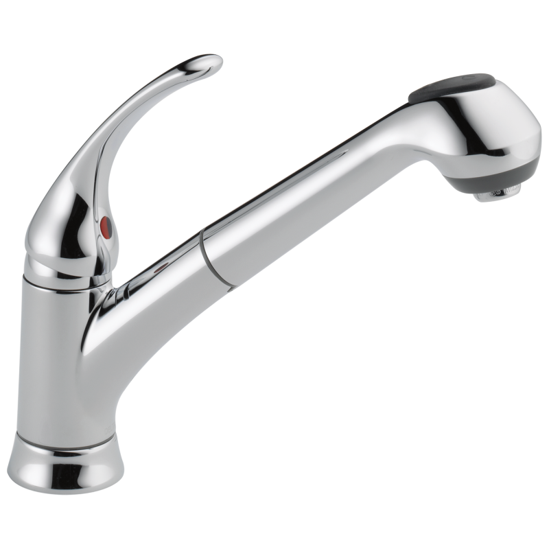 DELTA Foundations Single Handle Pull-Out Kitchen Faucet — Chrome