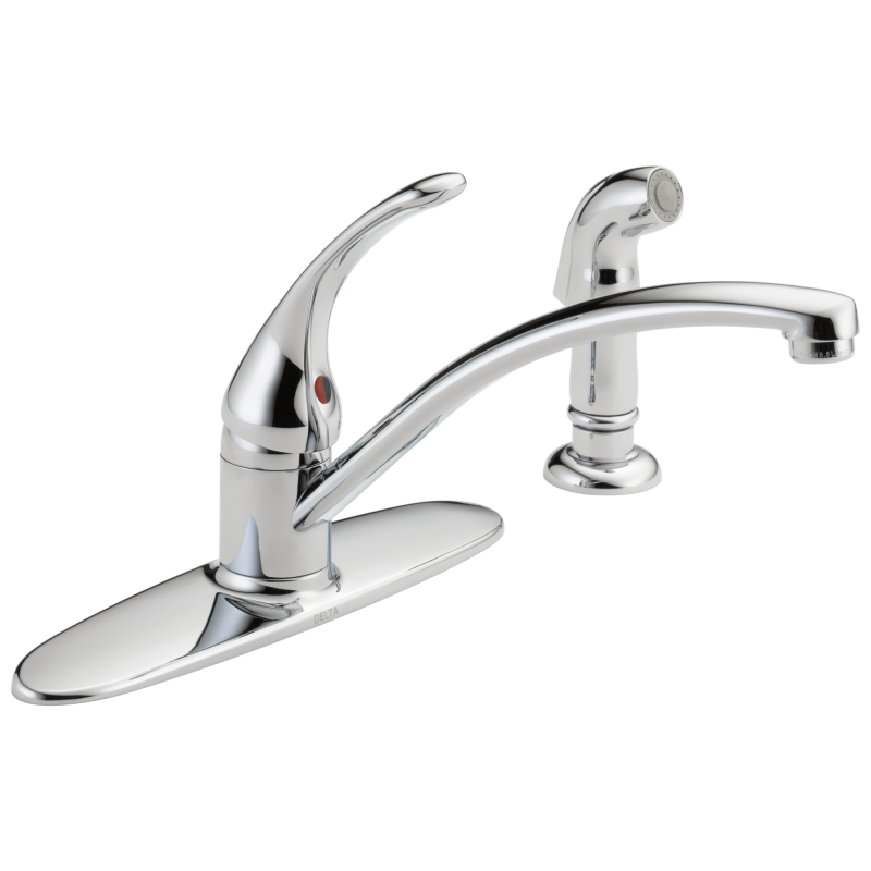 DELTA Foundations Single Handle Kitchen Faucet with Spray — Chrome