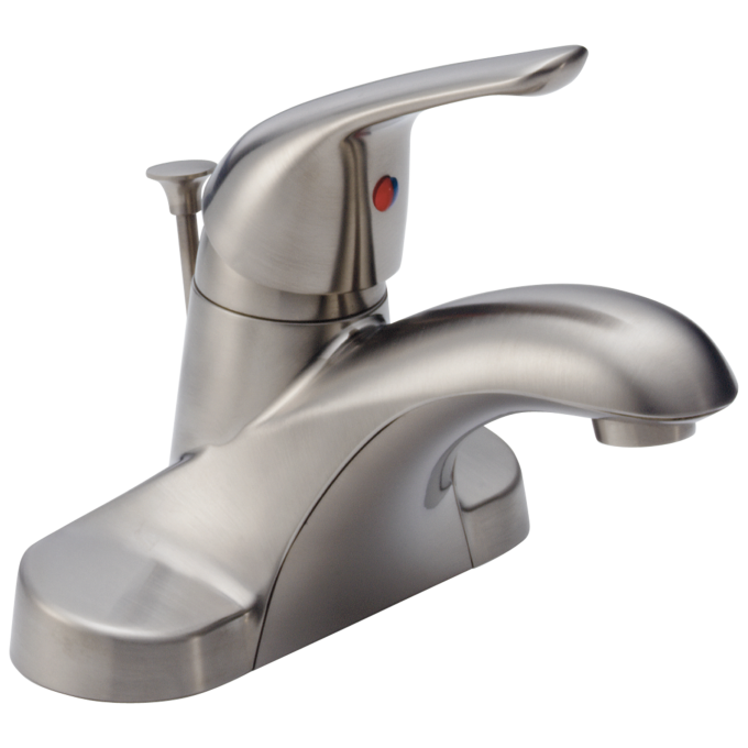 DELTA Foundations Single Handle Centerset Bathroom Faucet — Stainless