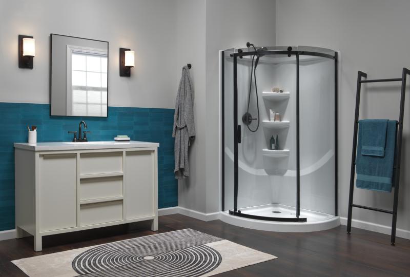 DELTA 4" Prefab Round Shower Drain — Matte Black