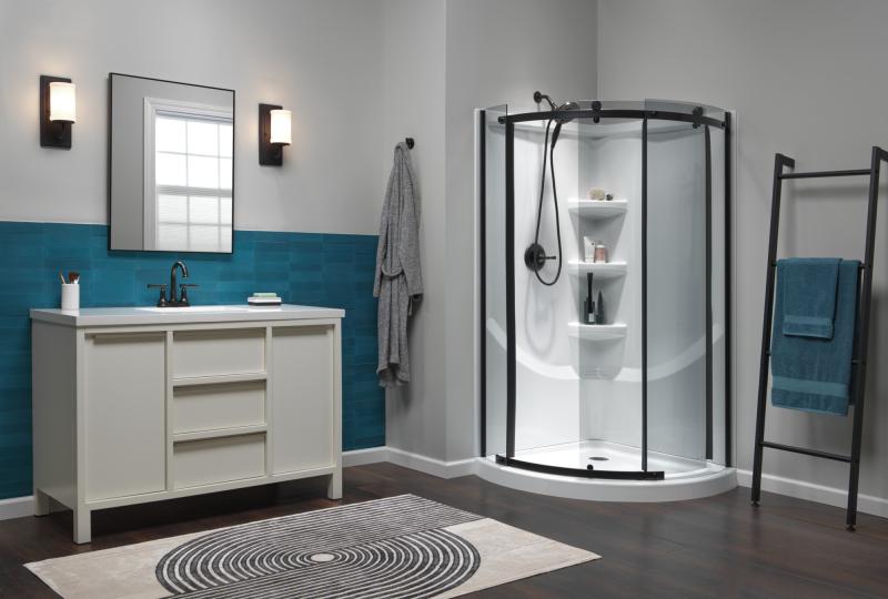 DELTA 4" Prefab Round Shower Drain — Matte Black