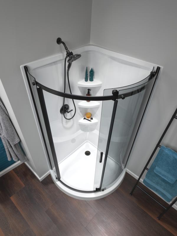 DELTA 4" Prefab Round Shower Drain — Matte Black