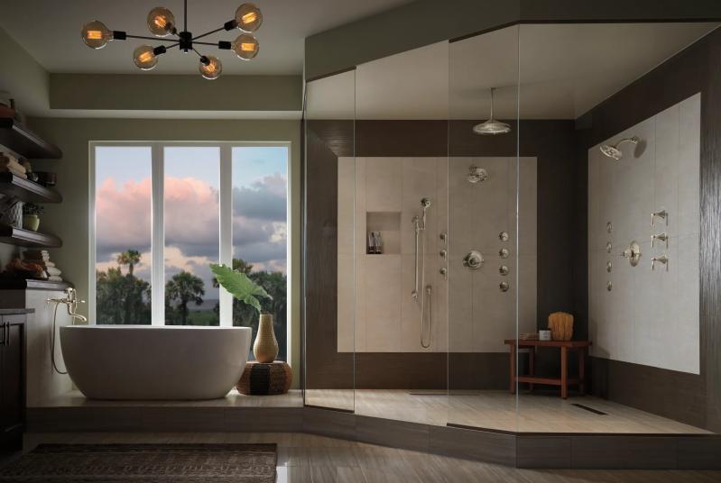 BRIZO Traditional WALL MOUNT TUB FILLER UNIONS — Polished Nickel