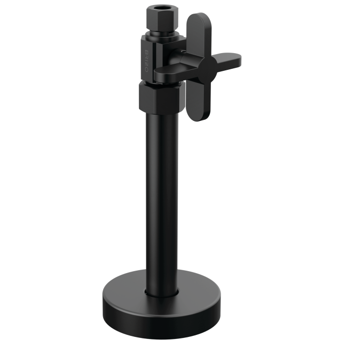 BRIZO Odin Straight Supply Stop Valve with Cross Handle — Matte Black