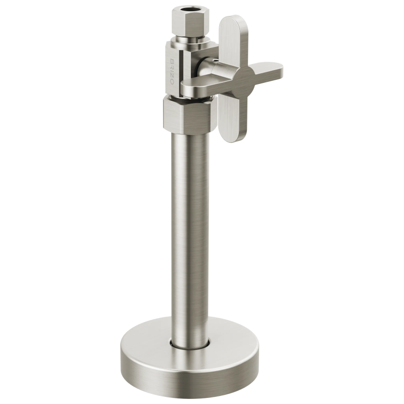 BRIZO Odin Straight Supply Stop Valve with Cross Handle — Brushed Nickel