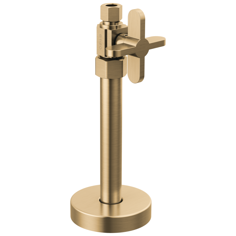 BRIZO Odin Straight Supply Stop Valve with Cross Handle — Luxe Gold