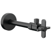 BRIZO Odin Angled Supply Stop Valve with Cross Handle — Matte Black