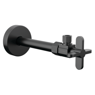BRIZO Odin Angled Supply Stop Valve with Cross Handle — Matte Black