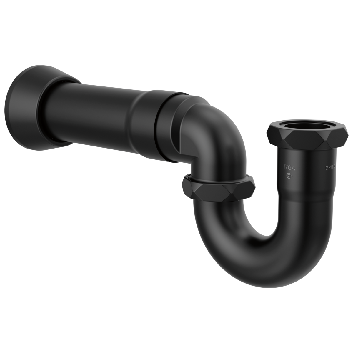 BRIZO 17-Gauge P-Trap with Flange — Matte Black