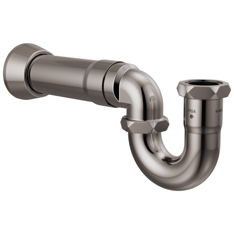BRIZO 17-Gauge P-Trap with Flange — Brilliance Black Onyx