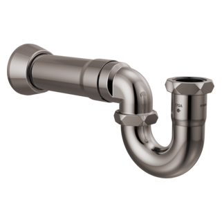 BRIZO 17-Gauge P-Trap with Flange — Brilliance Black Onyx