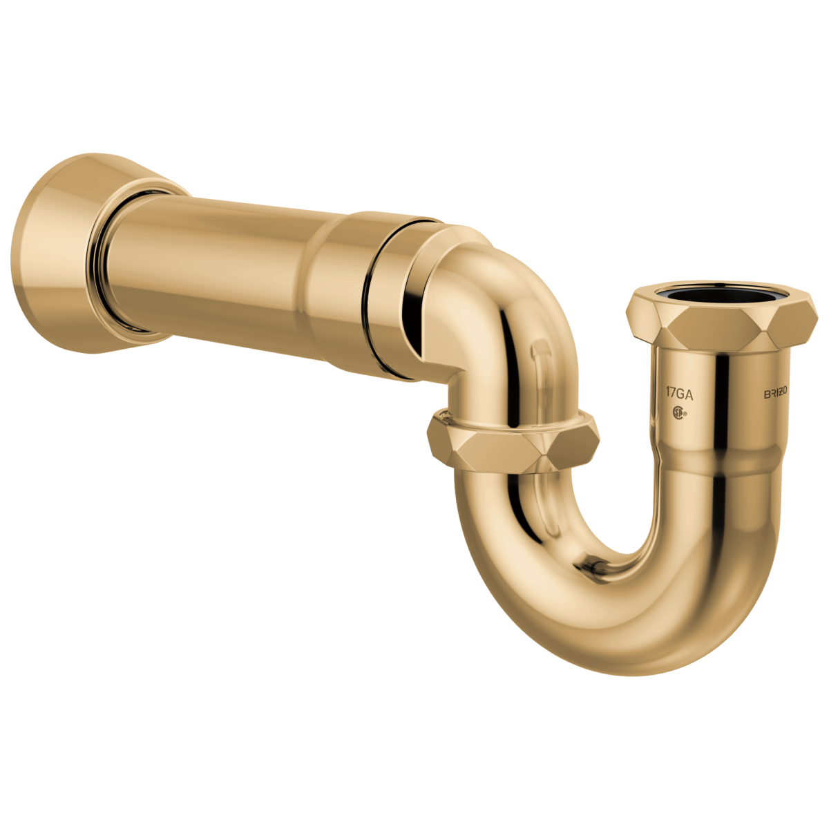 BRIZO 17-Gauge P-Trap with Flange — Polished Gold