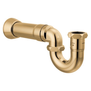 BRIZO 17-Gauge P-Trap with Flange — Polished Gold