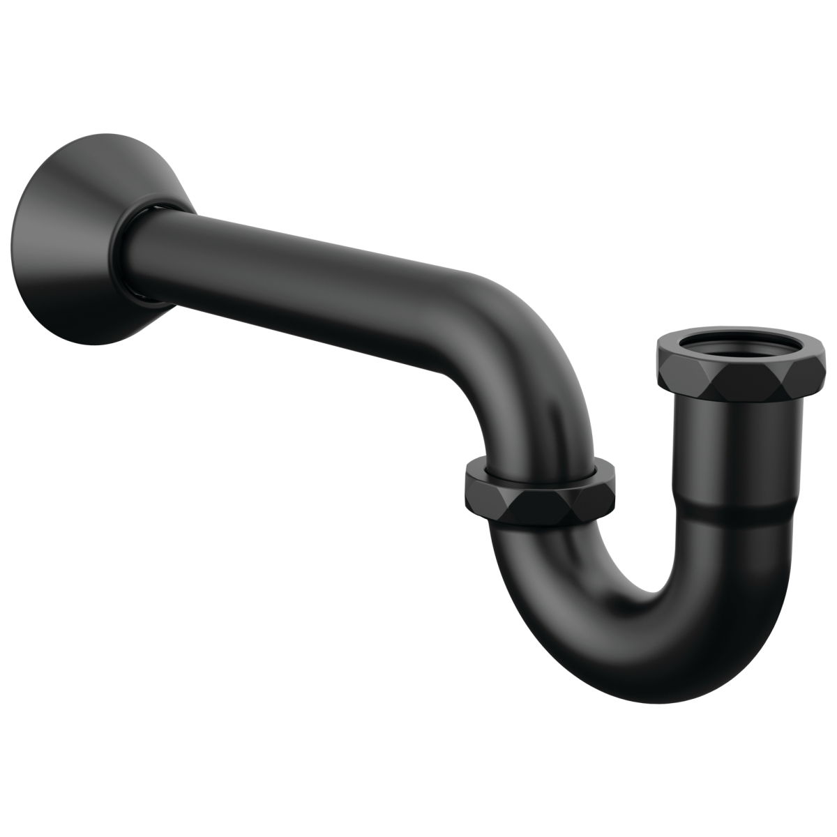 BRIZO 20-Gauge P-Trap with Flange — Matte Black