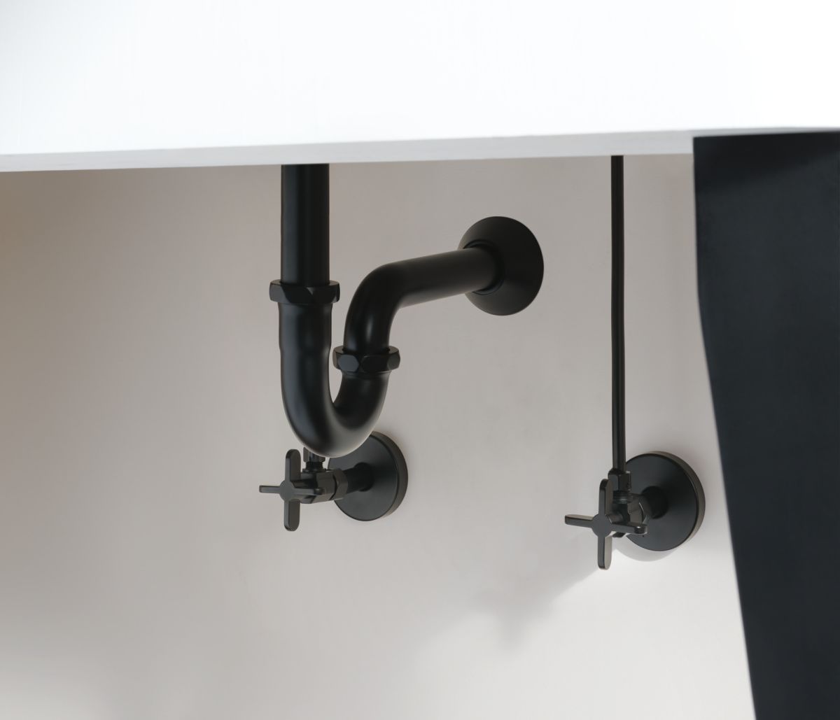 BRIZO Odin Angled Supply Stop Valve with Cross Handle — Matte Black