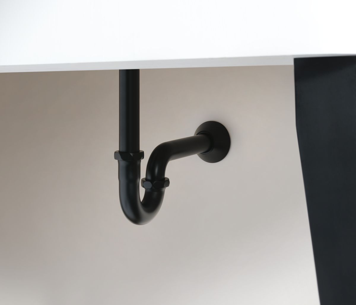 BRIZO 20-Gauge P-Trap with Flange — Matte Black