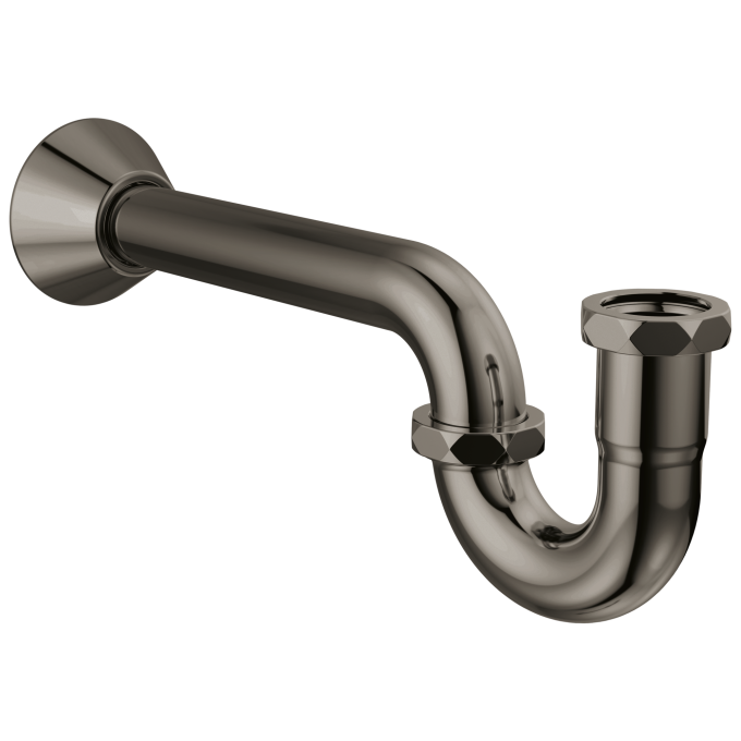 BRIZO 20-Gauge P-Trap with Flange — Brilliance Black Onyx