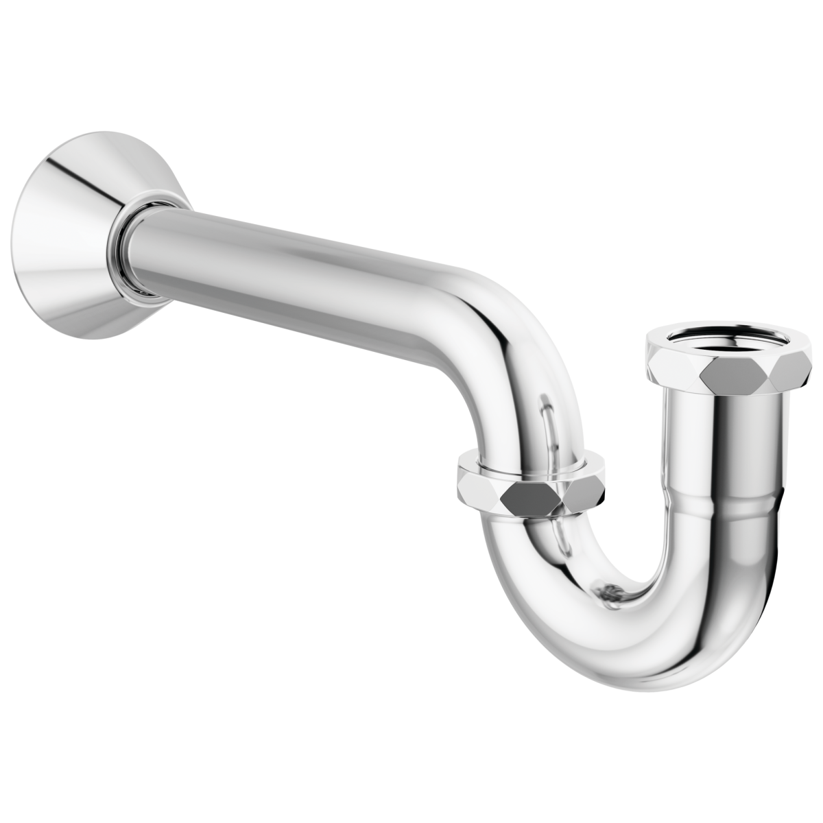 BRIZO 20-Gauge P-Trap with Flange — Chrome