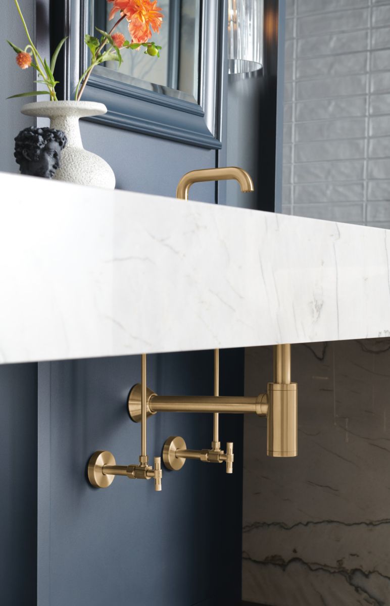 BRIZO Bottle Trap with Flange — Luxe Gold
