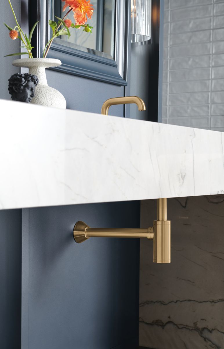 BRIZO Bottle Trap with Flange — Luxe Gold