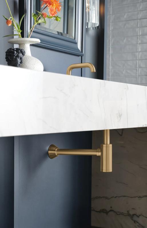 BRIZO Bottle Trap with Flange — Luxe Gold